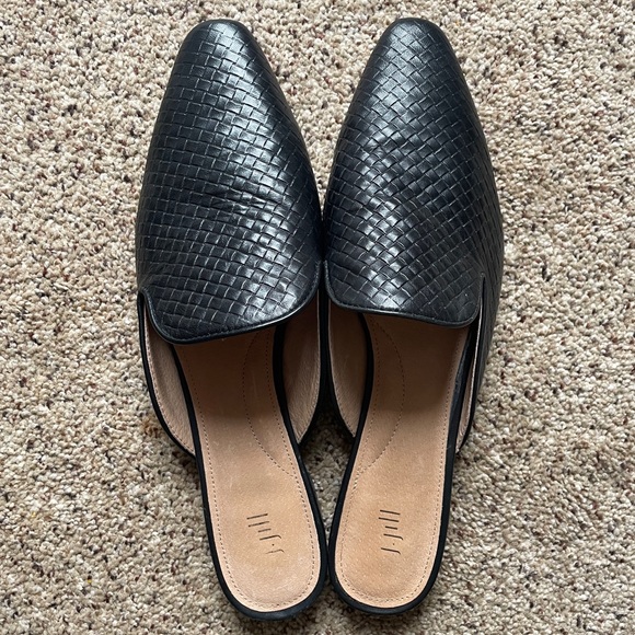 J. Jill Textured Leather Mules 10 Black - Picture 10 of 10